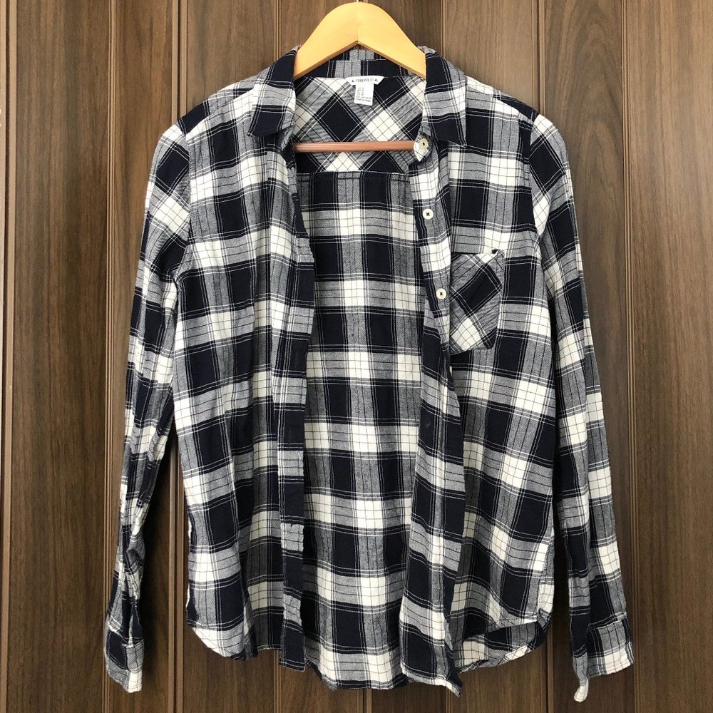 Forever 21 Navy Plaid Flannel